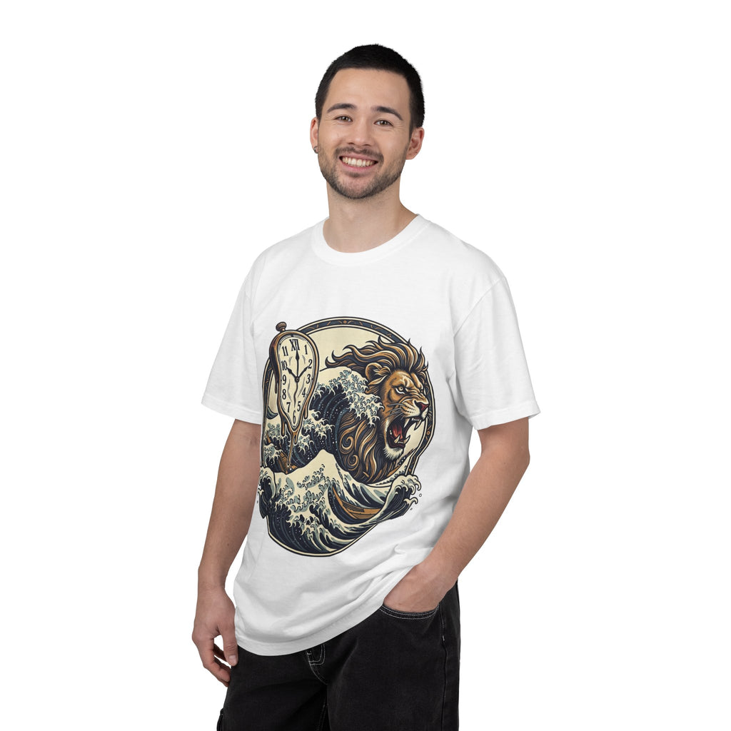 Lion Wave T-Shirt — Surreal Melting Clock Graphic Tee