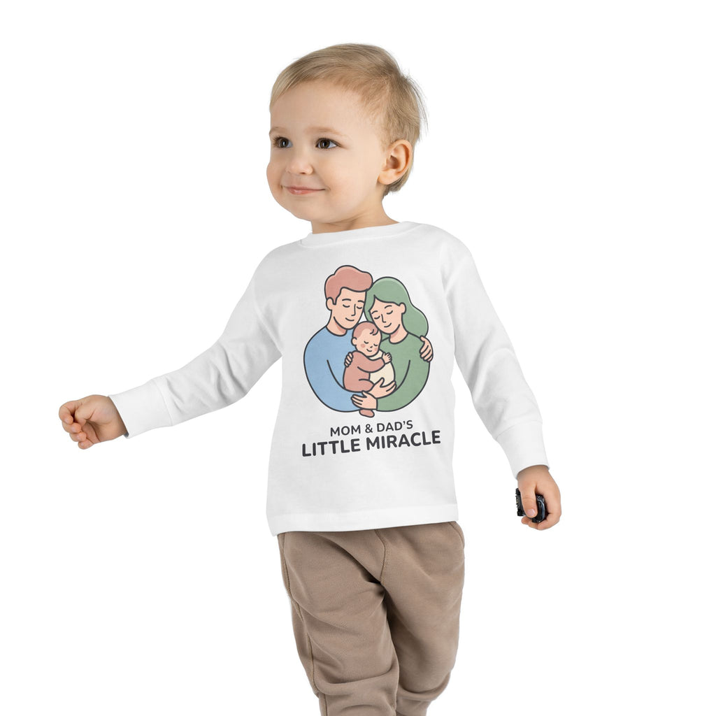 Toddler Tee — "Mom & Dad's Little Miracle" Family Heart Design