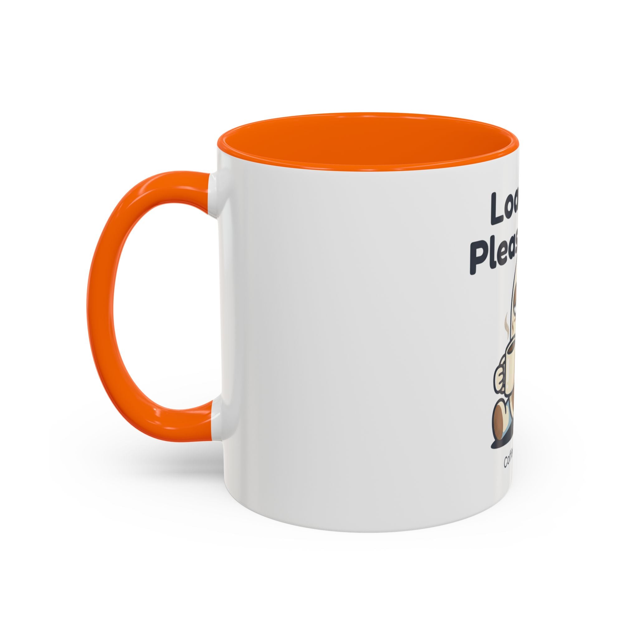 Loading Please Wait Coffee Mug — Cute Tired Character Accent Mug (11/15oz)