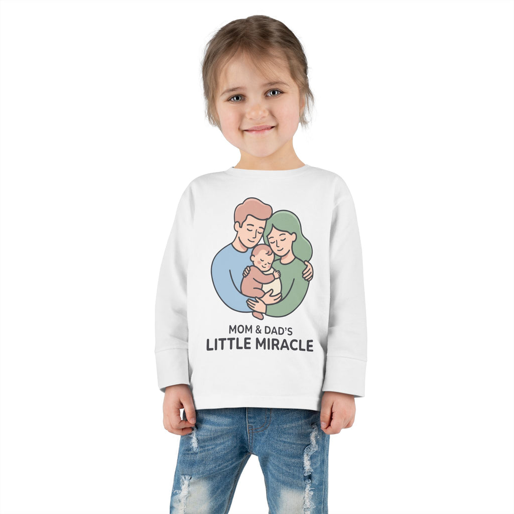 Toddler Tee — "Mom & Dad's Little Miracle" Family Heart Design