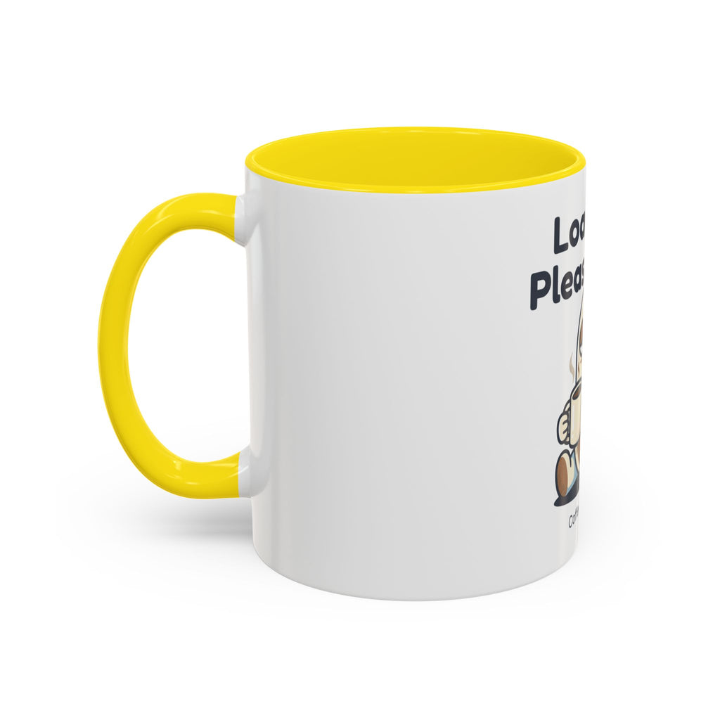 Loading Please Wait Coffee Mug — Cute Tired Character Accent Mug (11/15oz)