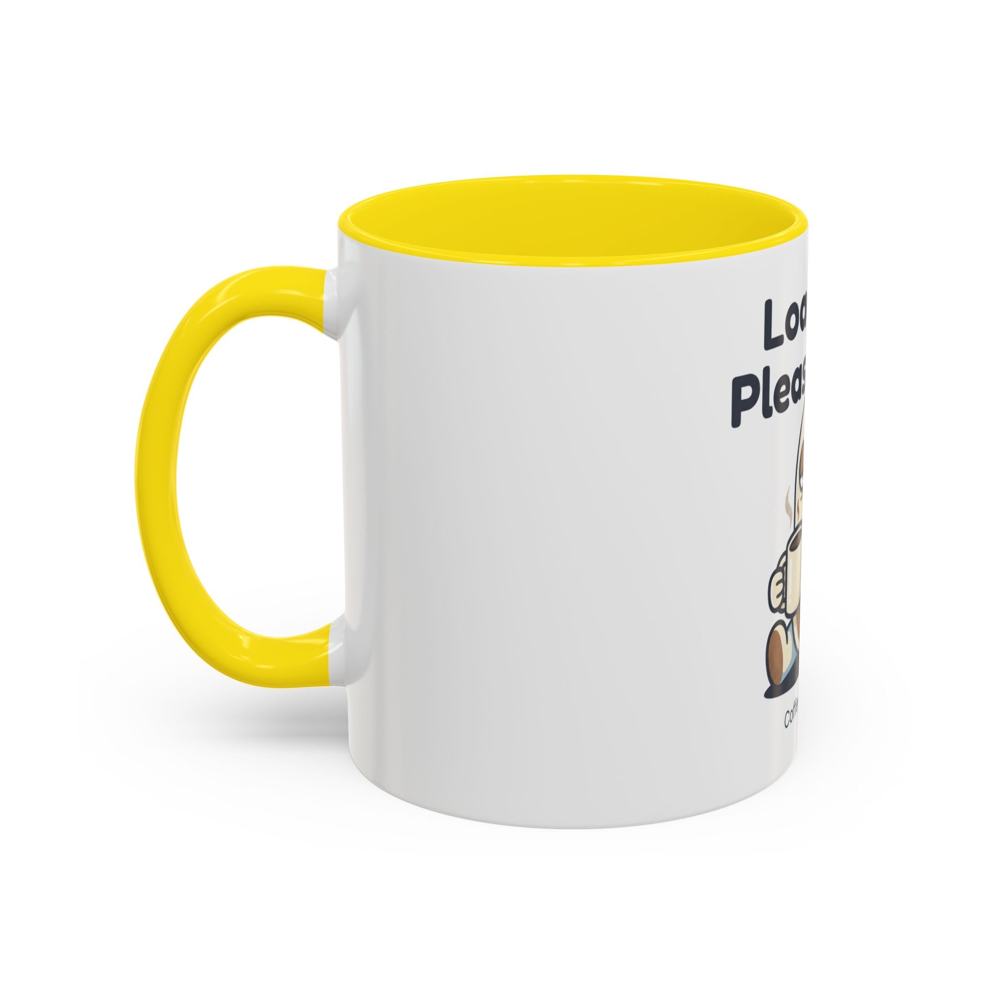 Loading Please Wait Coffee Mug — Cute Tired Character Accent Mug (11/15oz)