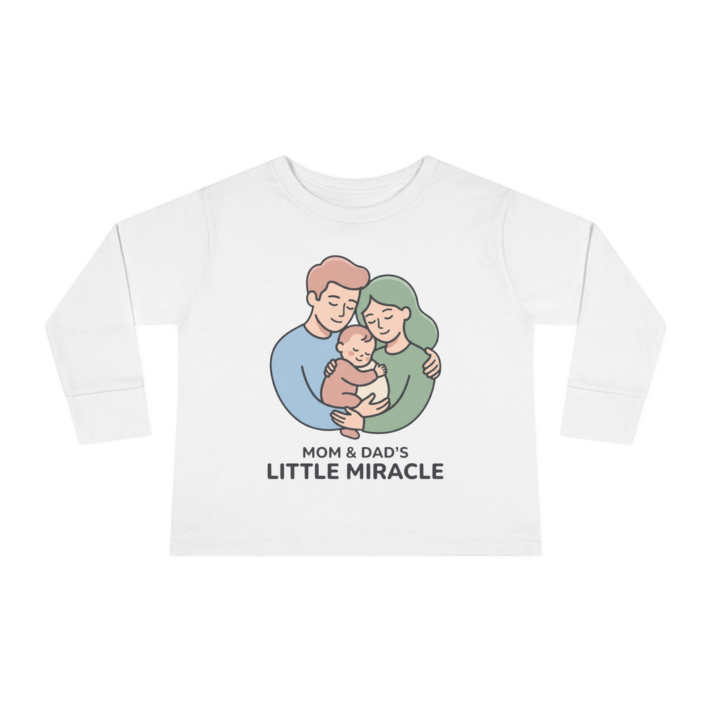 Toddler Tee — "Mom & Dad's Little Miracle" Family Heart Design