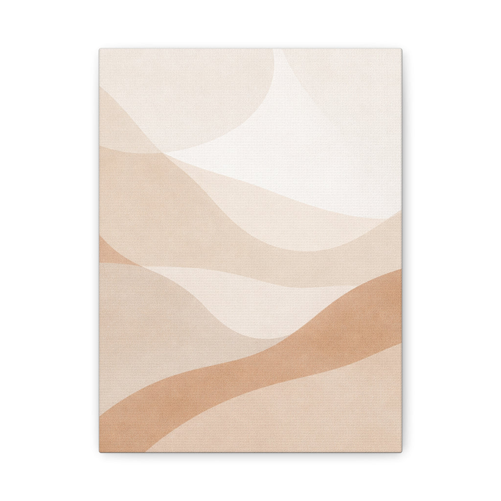 Abstract Desert Waves Canvas Print — Neutral Minimalist Wall Art, Matte Stretched Canvas