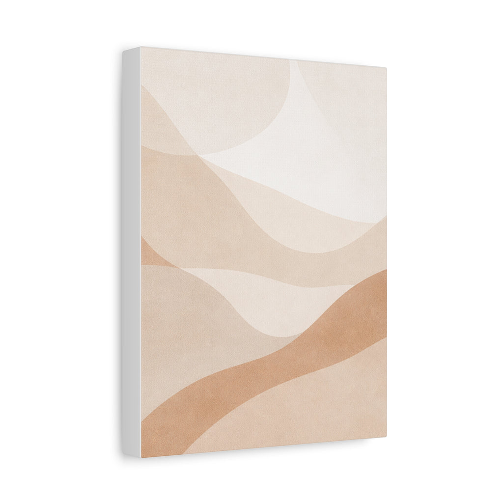 Abstract Desert Waves Canvas Print — Neutral Minimalist Wall Art, Matte Stretched Canvas